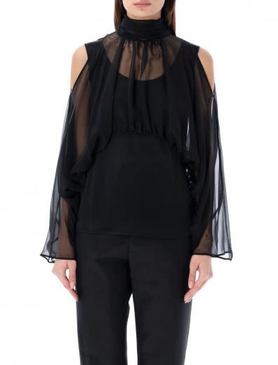 black chiffon blouse