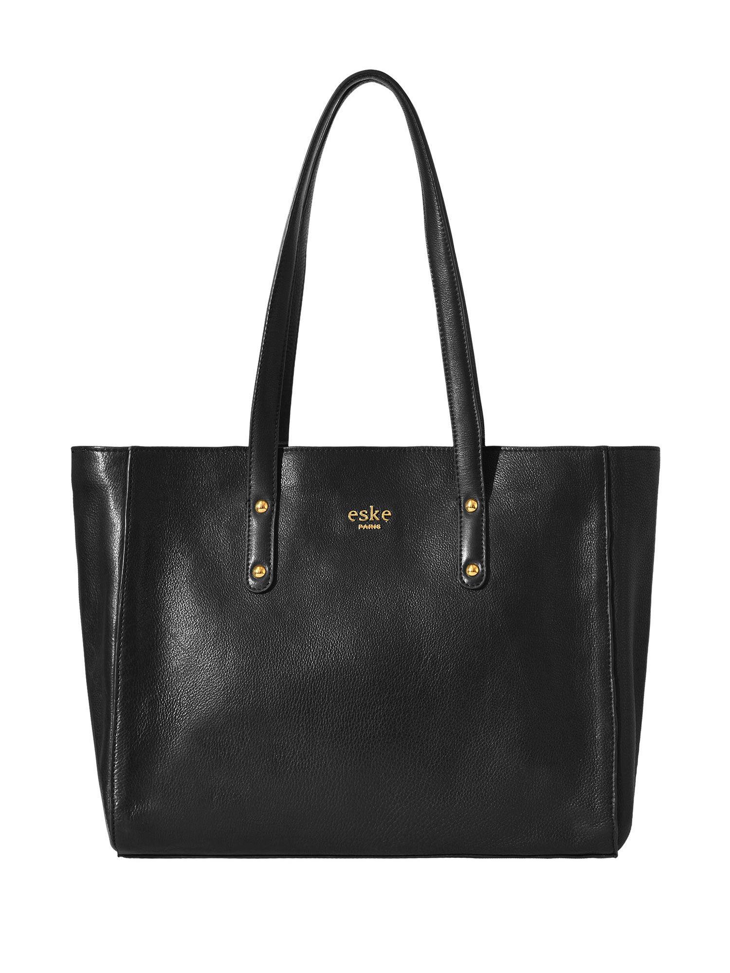 black color solid totes for women