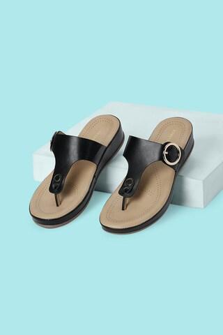 black comfort sandals