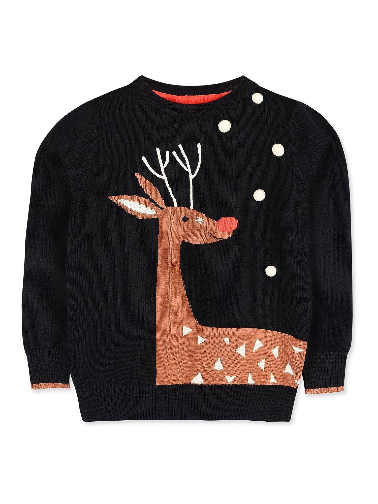 black cosy holiday sweater