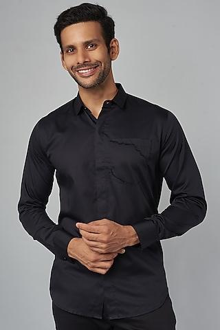 black cotton & silk shirt