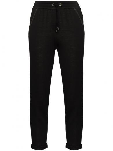 black cotton and silk blend joggers