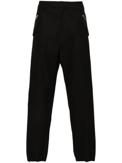 black cotton blend trousers