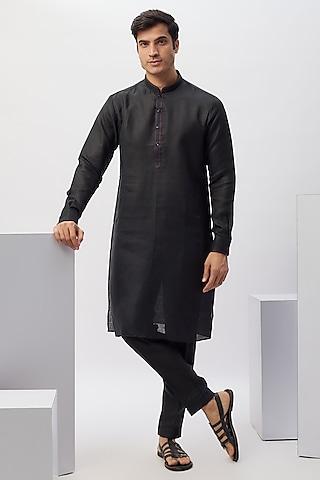 black cotton kurta set