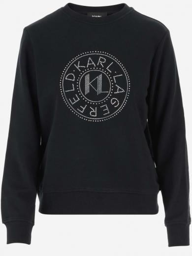black cotton logo sweatshirt
