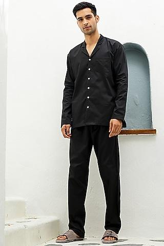 black cotton lounge shirt