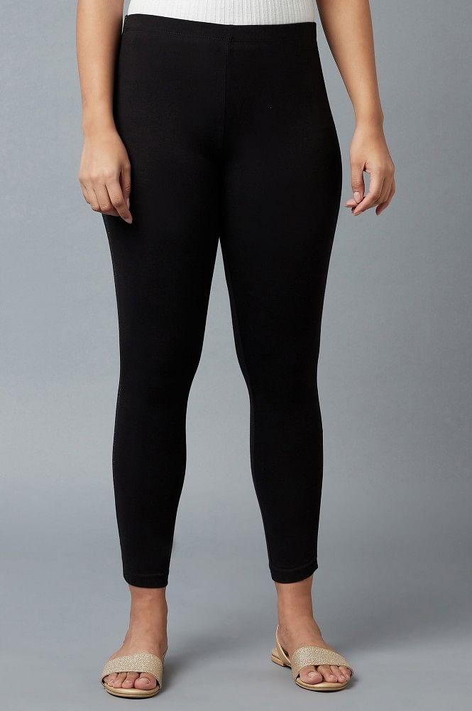 black cotton lycra tights for women