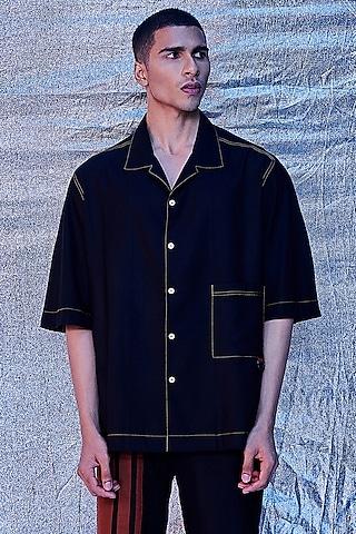 black cotton oversized shirt