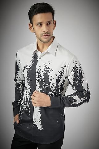 black cotton printed shirt