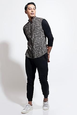 black cotton printed shirt