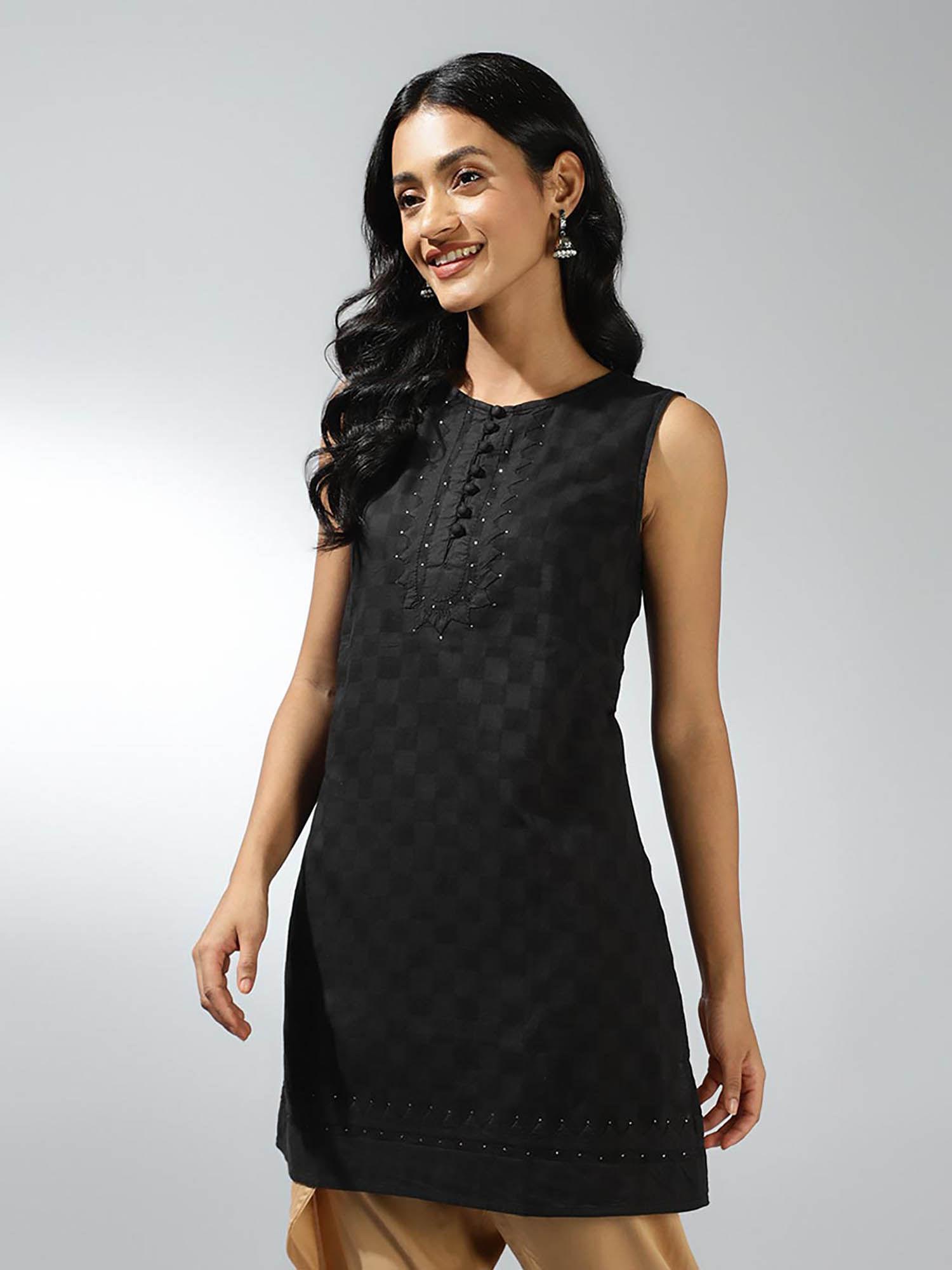 black cotton short kurti