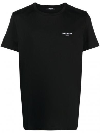 black cotton t-shirt with logo