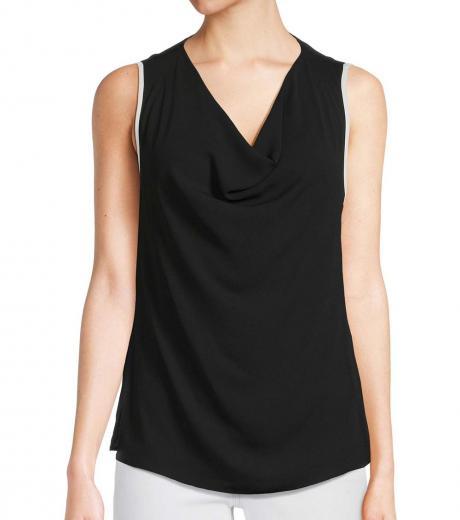 black cowlneck top