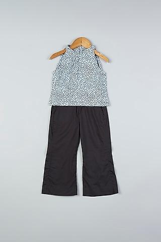 black crepe palazzo pant set for girls