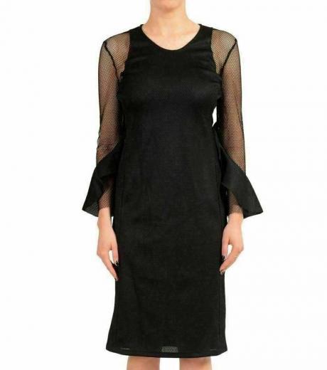 black crewneck sheath dress