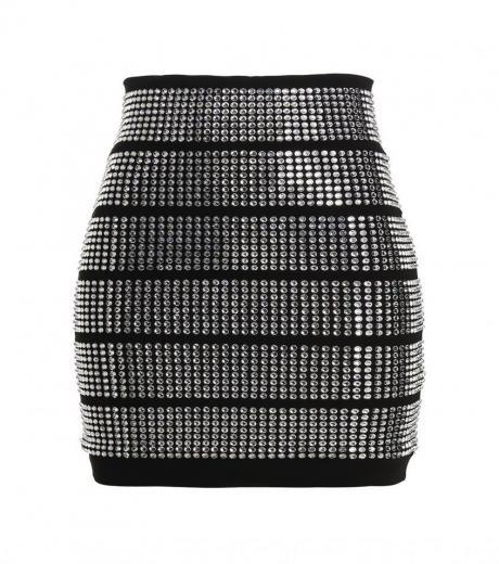 black crystallized sequin skirt