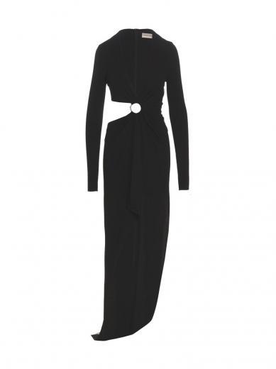 black cut-out long dress