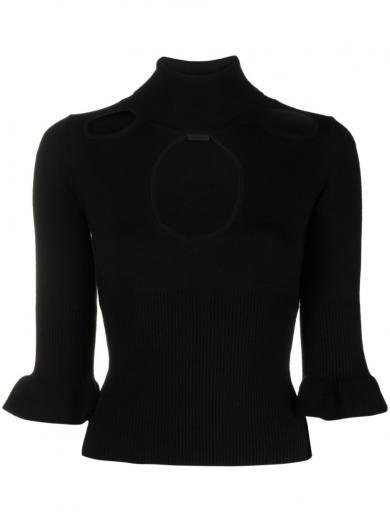 black cut-out sweater