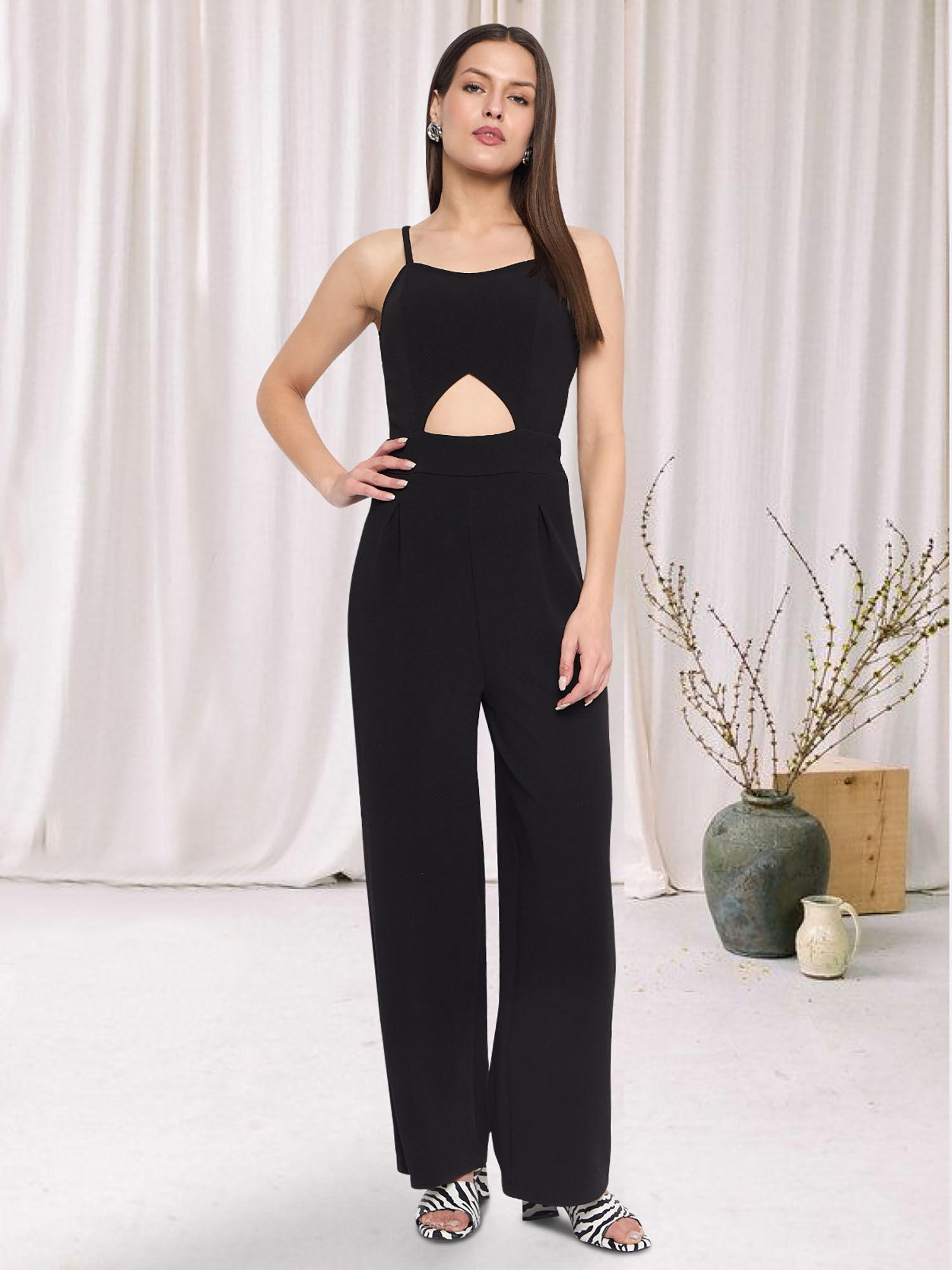 black cutout jumpsuit