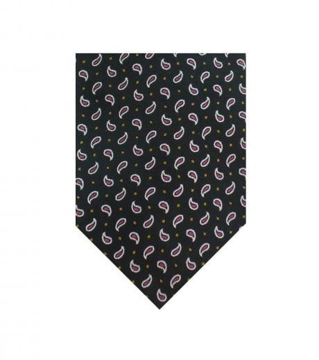 black dapper paisley silk tie