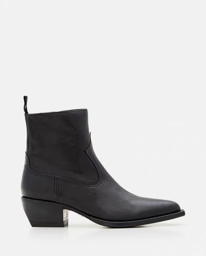 black debbie leather boots