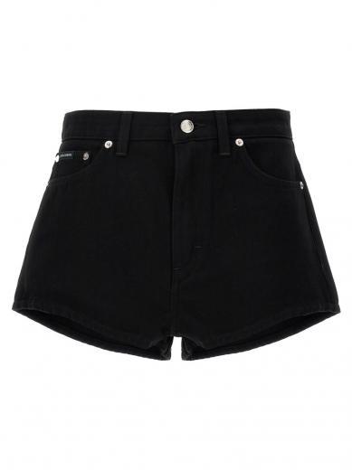 black denim shorts