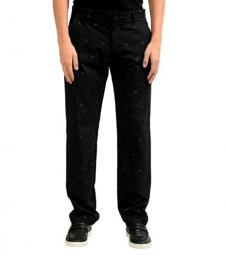 black detailed casual pants