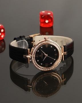 black dial analogue fashion watch for women