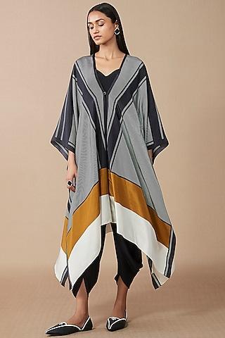 black digital printed cape