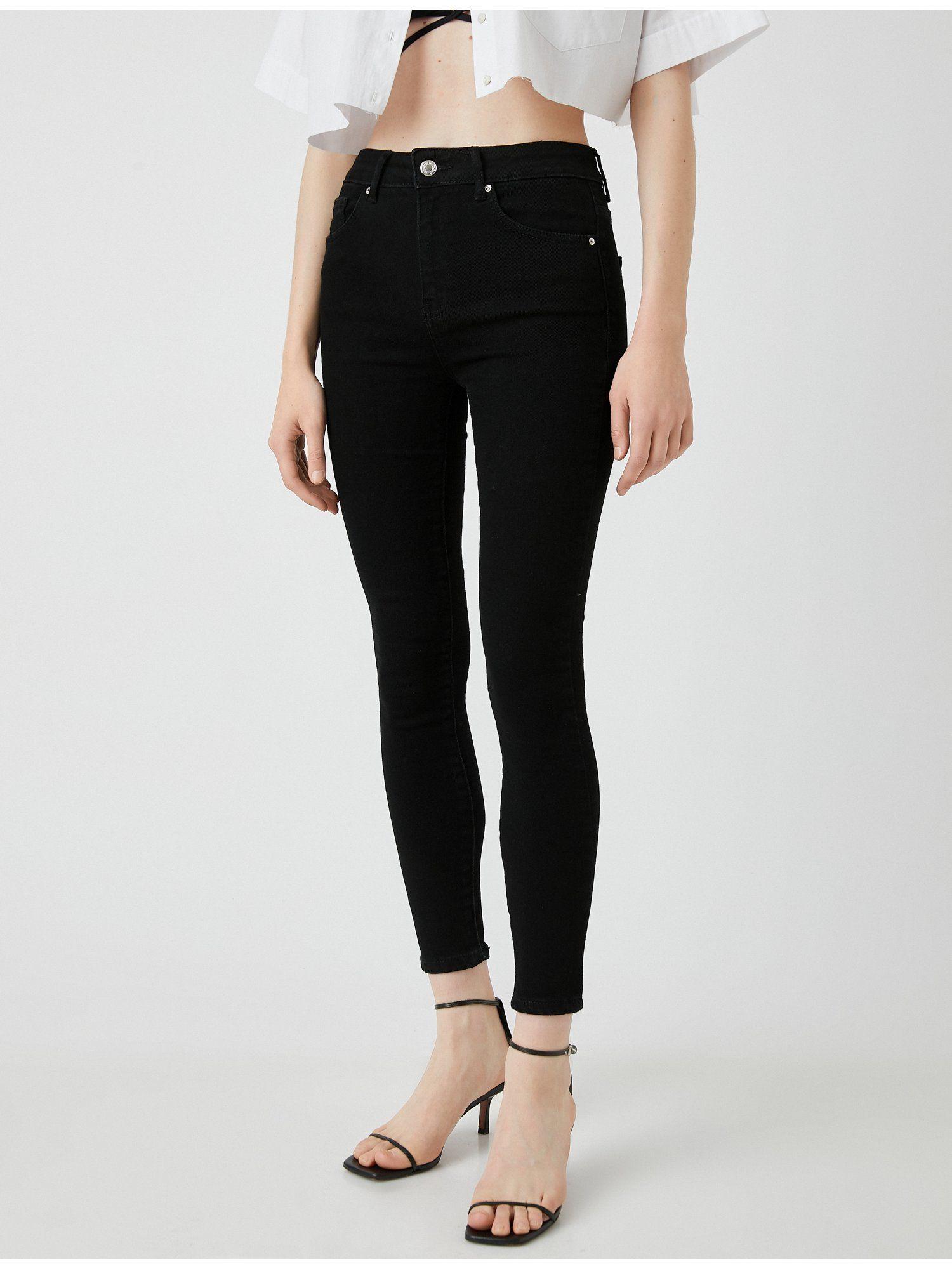 black dip dyed casual skinny jeans