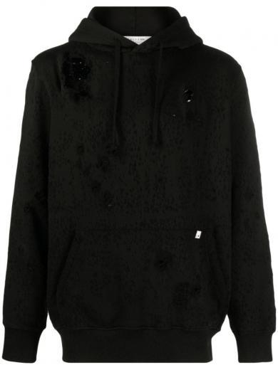 black distressed effect sweatshirt