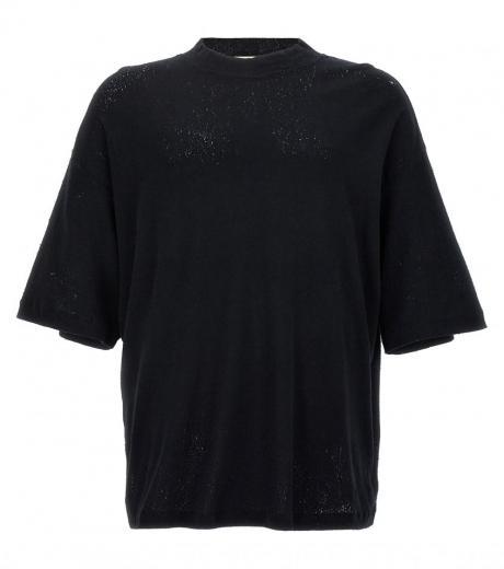 black distressed oversized t-shirt