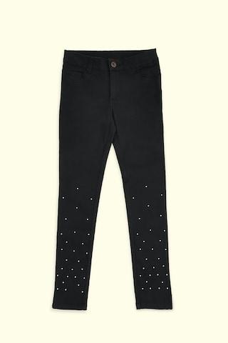 black dots full length casual girls regular fit trouser