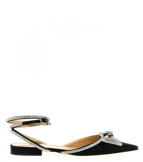 black double bow sandals