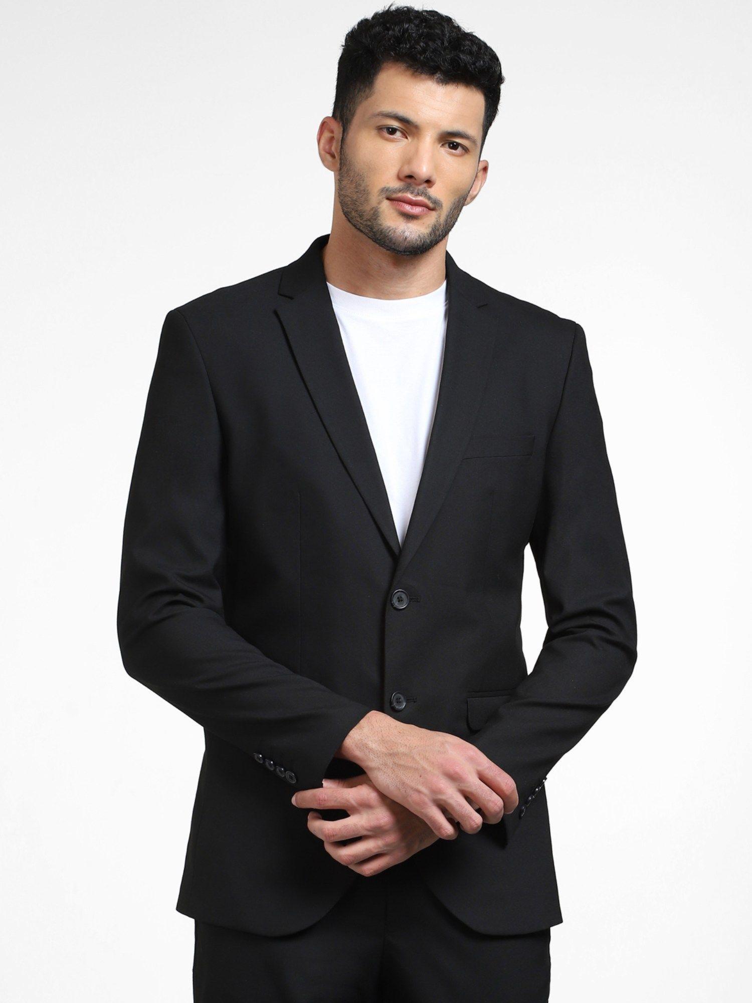 black double button suit-set blazer -46