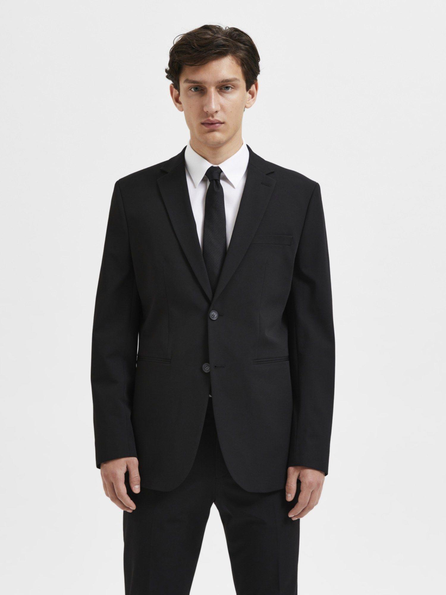 black double button suit-set blazer