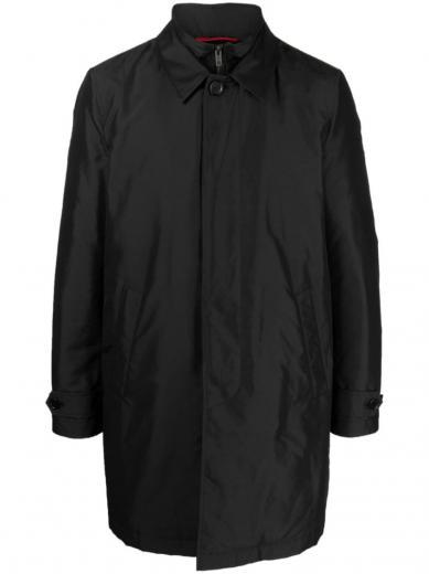 black double-layer logo coat
