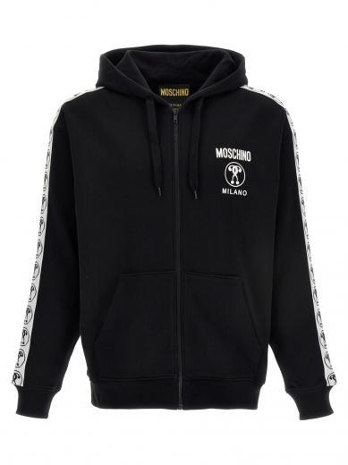 black double question mark hoodie
