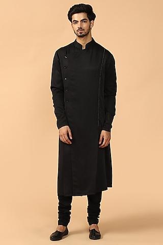 black draped kurta set