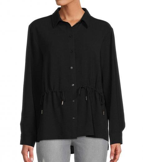 black drawstring long sleeve shirt