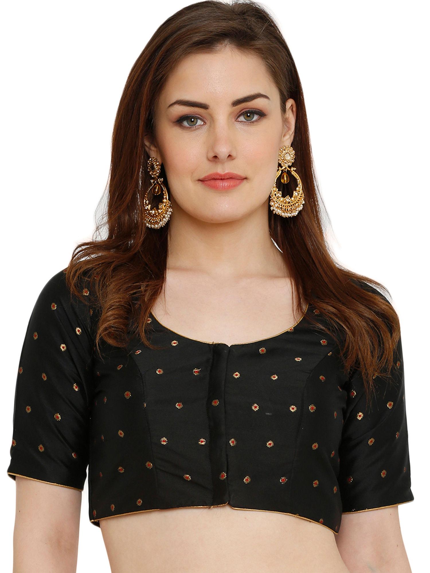 black dupion silk readymade padded blouse