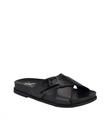 black eandria slide sandals