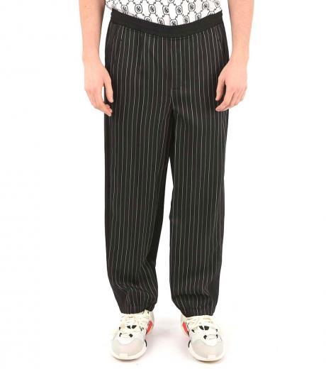 black easy fit pinstriped pants