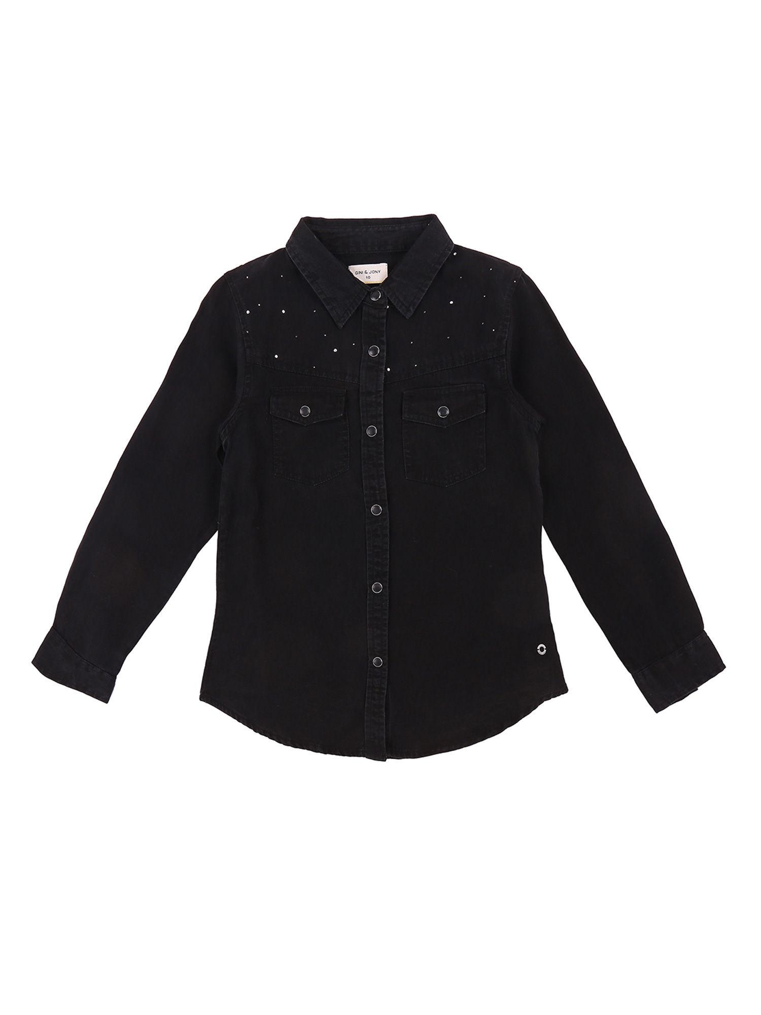 black embellished shirt