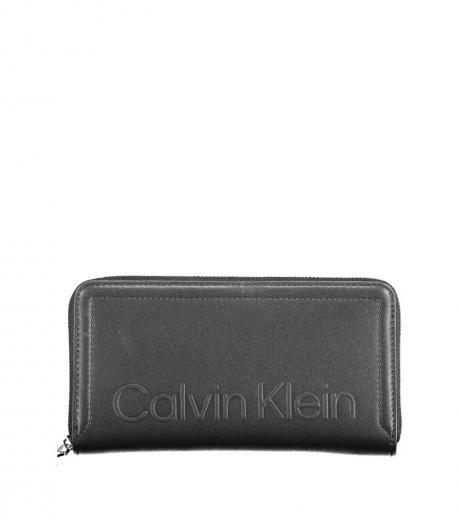 black embossed logo wallet