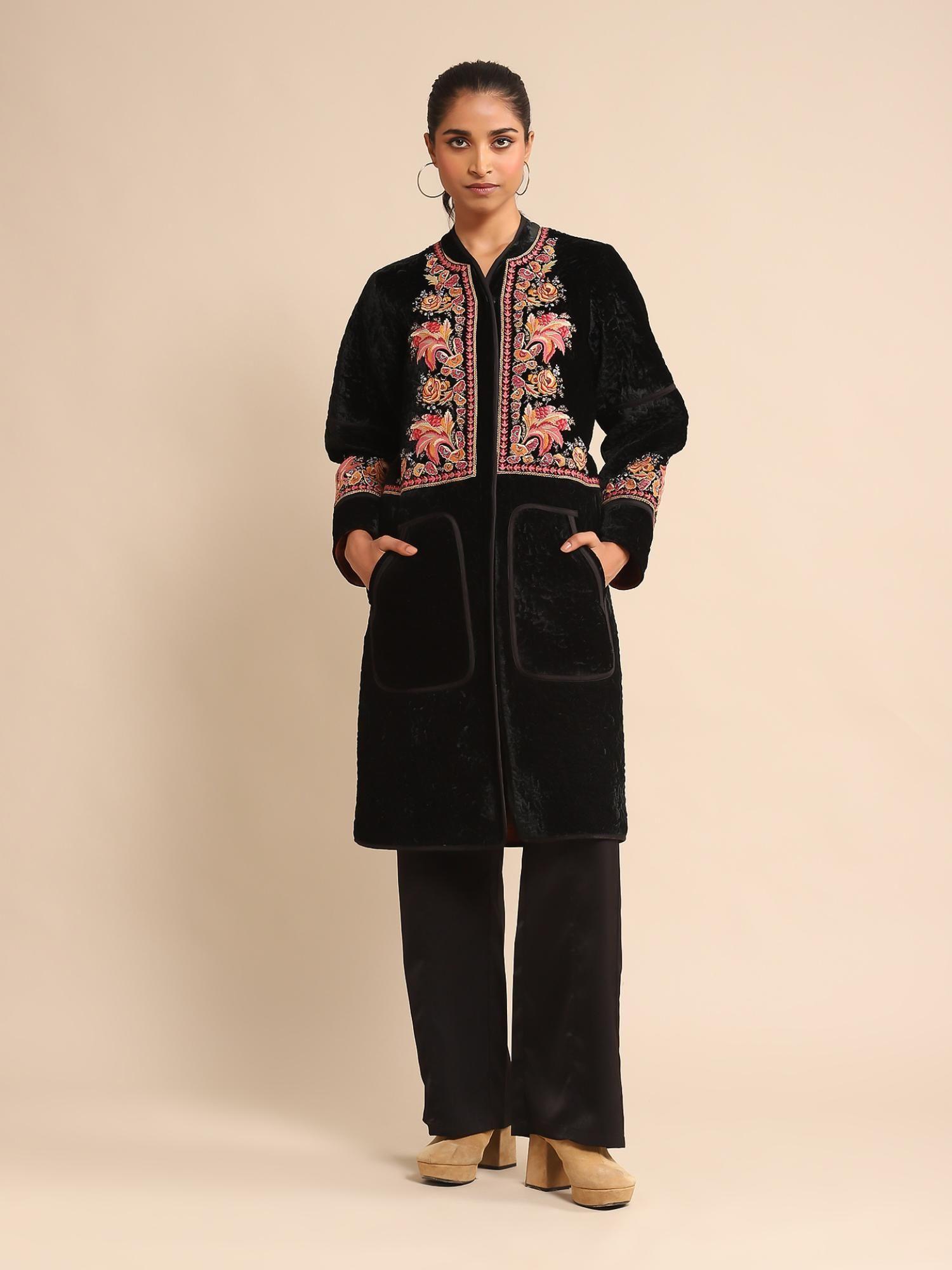 black embroidered jacket