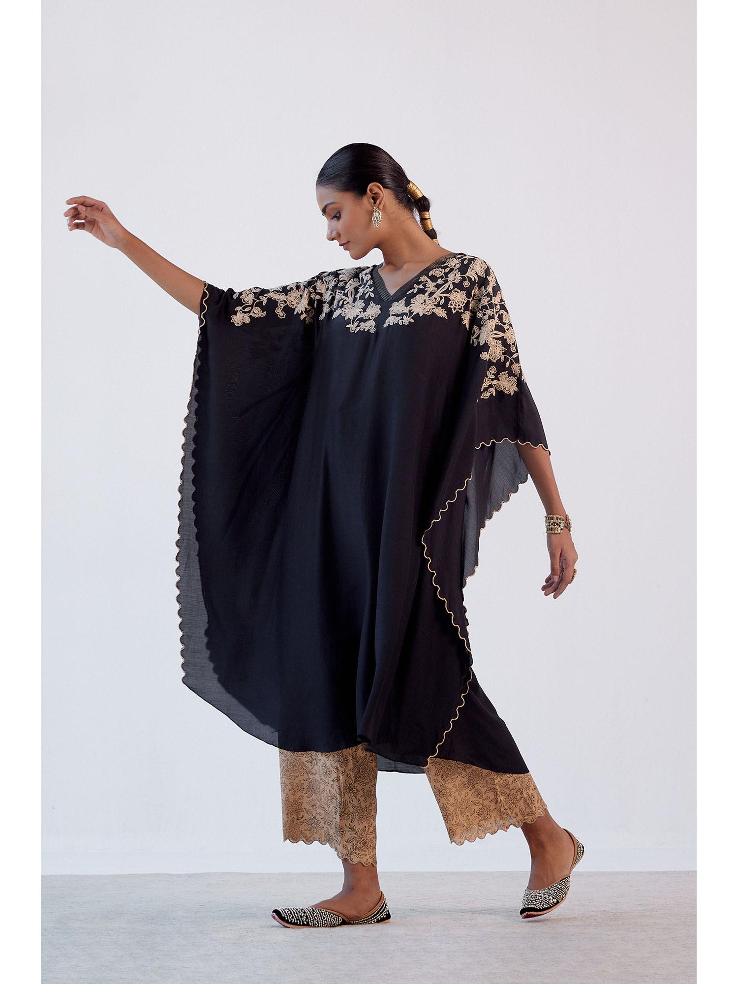 black embroidered kaftan (set of 2)