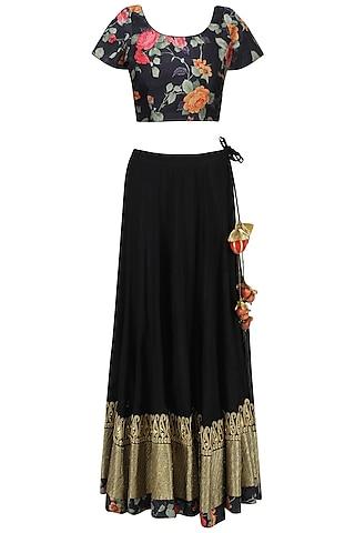 black embroidered lehenga set