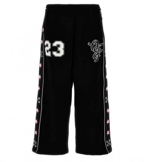 black embroidered logo joggers