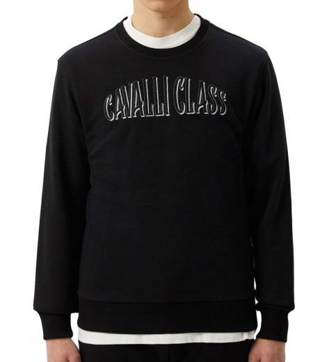 black embroidered logo sweatshirt